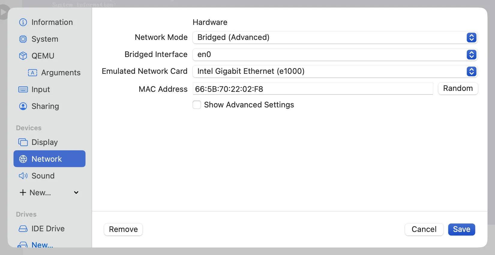 UTM config - network