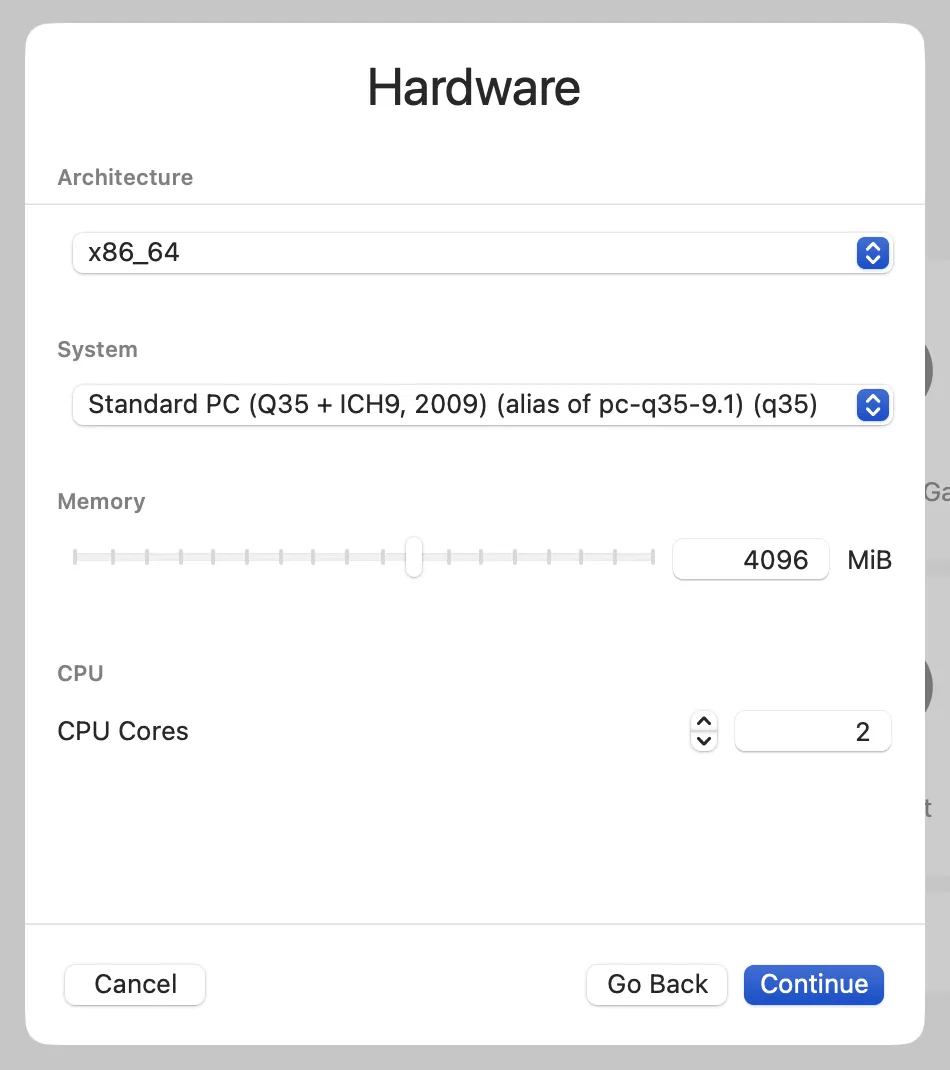 UTM setup - hardware